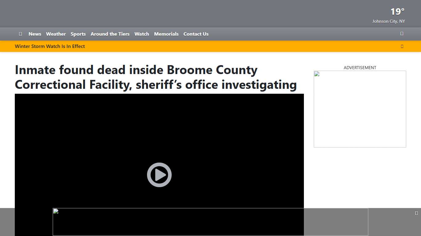 Inmate found dead inside Broome County Correctional Facility, sheriff’s office investigating